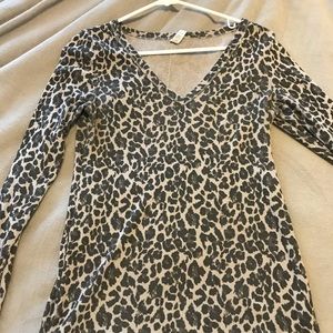 Womens leopard print, long sleeve shirt